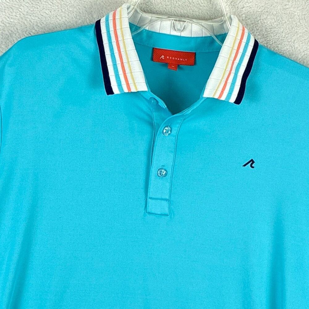 Redvanly Golf Polo Shirt Mens M Blue Performance Preppy Stretch Resort Tennis